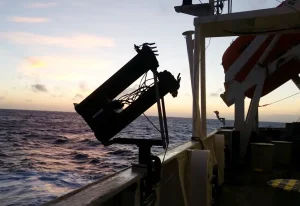 Silhouette of XBT Launcher in the Atlantic